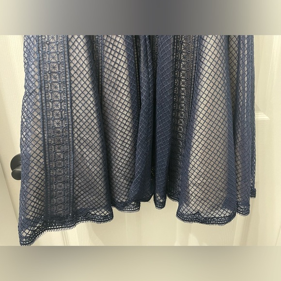 31-Dave & Johnny Dress Navy Blue Fairycore Flowy Formal Cocktail A-Line Sz 5 - 6 - Picture 11 of 13